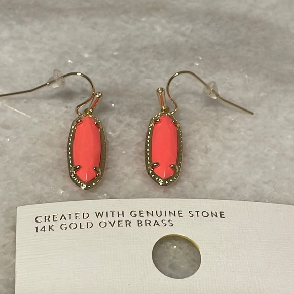 Kendra Scott Eleanor Small Drop Earring Coral Gold stone Fashion Jewelry New - Picture 5 of 5